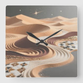 Desert Sands Wall Clock Vierkante Klok (Voorkant)