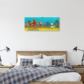 Desert Scene Coffee Label Canvas Afdruk (Insitu (Slaapkamer))