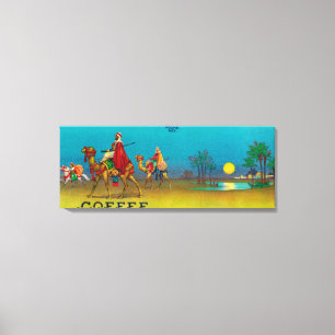 Desert Scene Coffee Label Canvas Afdruk