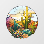 Desert Scene Glas in lood Raamsticker (Vel)