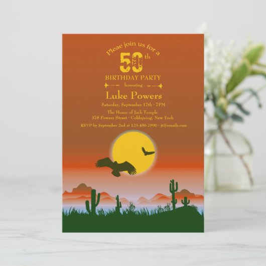 Desert Scene Invitation Kaart (Staand voorkant)