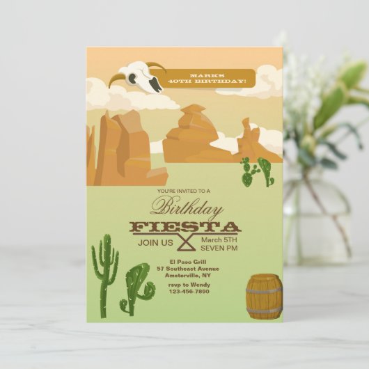 Desert Scene Invitation Kaart (Staand voorkant)