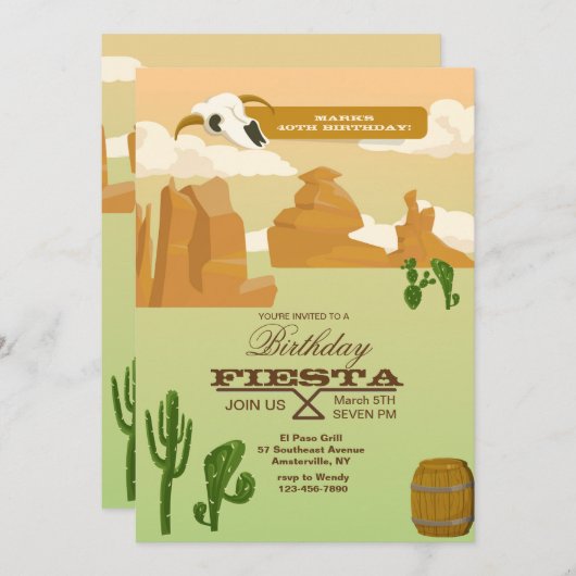 Desert Scene Invitation Kaart (Voorkant / Achterkant)