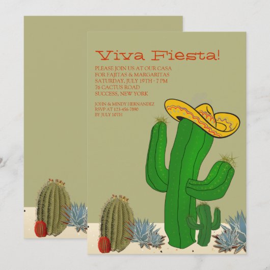 Desert Scene Invitation Kaart (Voorkant / Achterkant)