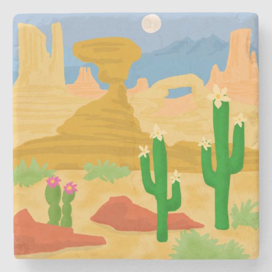 Desert Scene Stenen Onderzetter (Voorkant)