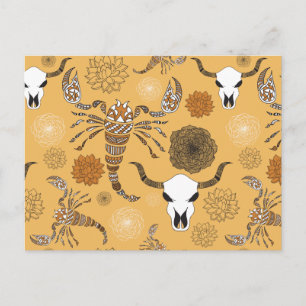 Desert Scorpions onder de succulents and skulls Briefkaart