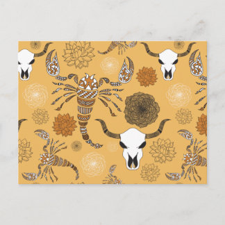 Desert Scorpions onder de succulents and skulls Briefkaart