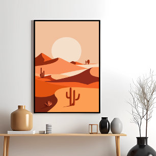 Desert Serenity Cactus Sunset Vibes Poster