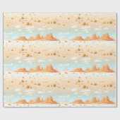 Desert Serenity: Cactussen onder Azure Skies Cadeaupapier (Vlak)