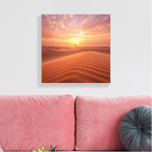 Desert Serenity - Golden Dunes bij Sunset Fine Art Canvas Afdruk