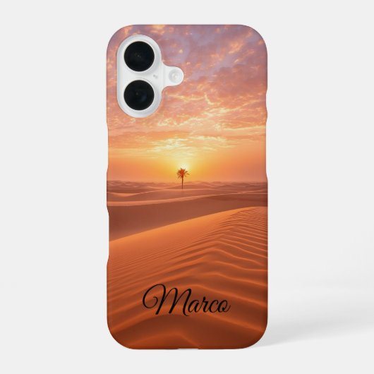 Desert Serenity - Golden Dunes bij Sunset Fine Art iPhone 16 Hoesje (Achterkant)