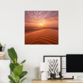 Desert Serenity - Golden Dunes bij Sunset Fine Art Poster (Thuiskantoor)