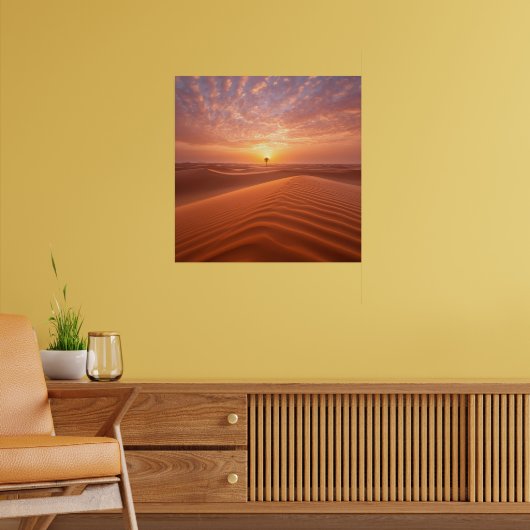 Desert Serenity - Golden Dunes bij Sunset Fine Art Poster (Woonkamer 2)