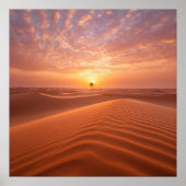 Desert Serenity - Golden Dunes bij Sunset Fine Art Poster (Voorkant)