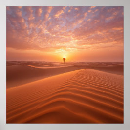 Desert Serenity - Golden Dunes bij Sunset Fine Art Poster