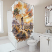 Desert Serenity: mystieke reis door het zand Douchegordijn (In situ)