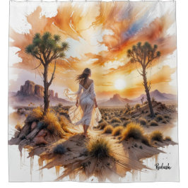 Desert Serenity: mystieke reis door het zand Douchegordijn