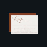 Desert Sienna Meal Choice Wedding RSVP Kaart<br><div class="desc">DESERT SIENNA MODERN MINIMALIST,  de keus van de huwelijksmaaltijd RSVP kaarten. Verbrandde sienna kleurentypografie met beige zand en oortige sienna kleurenachtergronden.</div>