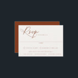 Desert Sienna Meal Choice Wedding RSVP Kaart<br><div class="desc">DESERT SIENNA MODERN MINIMALIST,  de keus van de huwelijksmaaltijd RSVP kaarten. Verbrandde sienna kleurentypografie met beige zand en oortige sienna kleurenachtergronden.</div>