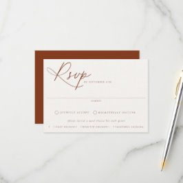 Desert Sienna Meal Choice Wedding RSVP Kaart