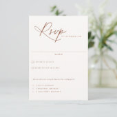 Desert Sienna Meal Choice Wedding RSVP Kaart (Staand voorkant)