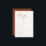 Desert Sienna Meal Choice Wedding RSVP Kaart<br><div class="desc">DESERT SIENNA MODERN MINIMALIST,  de keus van de huwelijksmaaltijd RSVP kaarten. Verbrandde sienna kleurentypografie met beige zand en oortige sienna kleurenachtergronden.</div>