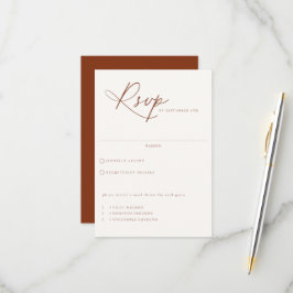 Desert Sienna Meal Choice Wedding RSVP Kaart