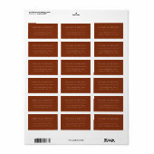 Desert Sienna Minimalist Adres Label (Full Sheet)
