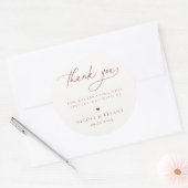 Desert Sienna Minimalist Weddenschap Hartelijk dan Ronde Sticker (Envelop)