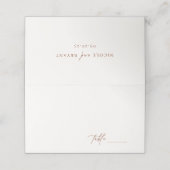 Desert Sienna Minimalist Wedding Plaatskaartje (Buitenkant ongevouwen)