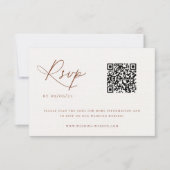 Desert Sienna Minimalist Wedding QR Code RSVP Kaartje (Voorkant)