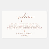 Desert Sienna Modern Minimalist Welkom Rechthoekige Sticker (Voorkant)