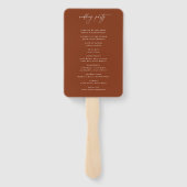 Desert Sienna Monogram Wedding Programme Handwaaier (Achterkant)