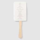Desert Sienna Monogram Wedding Programme Handwaaier (Voorkant)