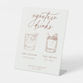 Desert Sienna Signature Drinken Reclamebord Met Voetstuk