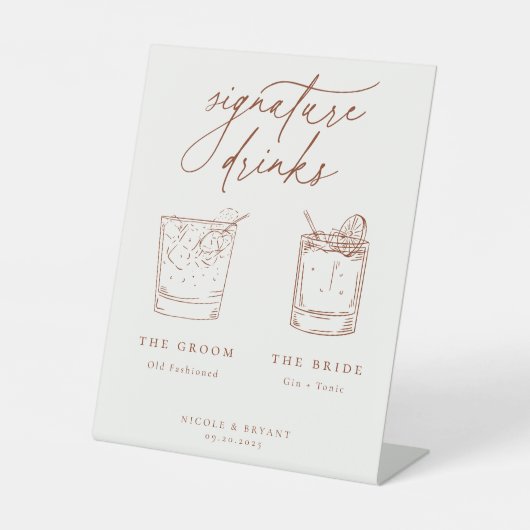 Desert Sienna Signature Drinken Reclamebord Met Voetstuk (Voorkant)