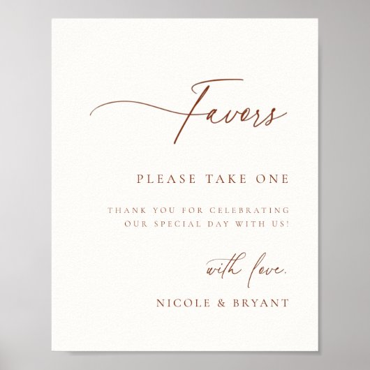 Desert Sienna Wedding Favor Poster (Voorkant)