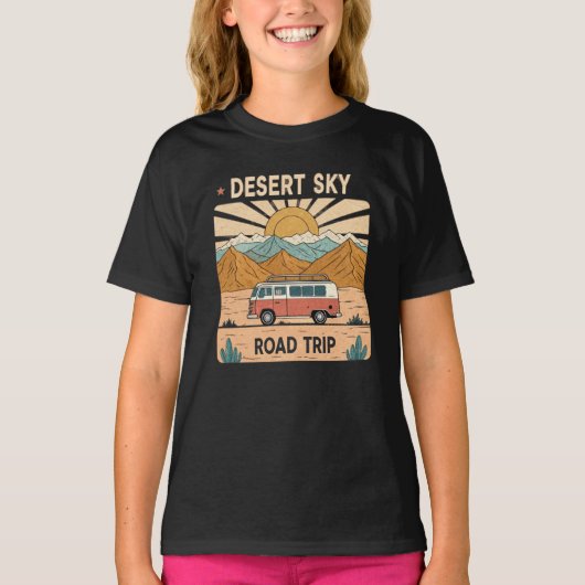 Desert Sky Road T-shirt - Classic Camper (Voorkant)