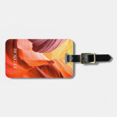 Desert Sleuf Canyon of Uw Foto White Name & Info Bagagelabel (Voorkant horizontaal)