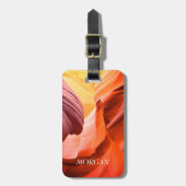 Desert Sleuf Canyon of Uw Foto White Name & Info Bagagelabel (Voorkant verticaal)