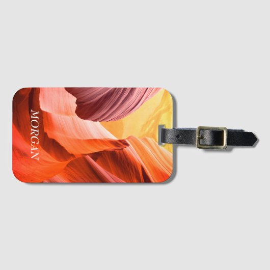 Desert Slot Canyon of Uw Foto, witte naam Bagagelabel (Voorkant (horizontaal))