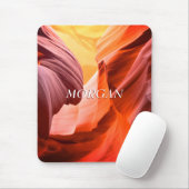 Desert Slot Canyon of Uw Foto, witte naam Muismat (Met muis)