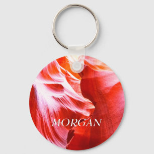 Desert Slot Canyon of Uw Foto, Witte Naam, Vs 2 Sleutelhanger