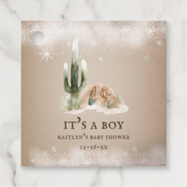 Desert Snow Cactus Baby shower Bedankjes Labels