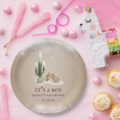 Desert Snow Cactus Baby shower Papieren Bordje (Feest)