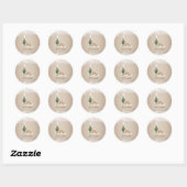 Desert Snow Cactus Baby shower Ronde Sticker (Vel)