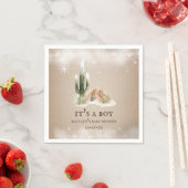 Desert Snow Cactus Baby shower servetten (Insitu)