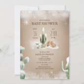 Desert Snow Cactus Winter Baby shower Kaart (Voorkant)