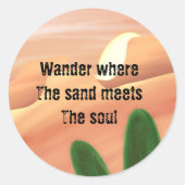 Desert Soul Wanderer Ronde Sticker (Voorkant)