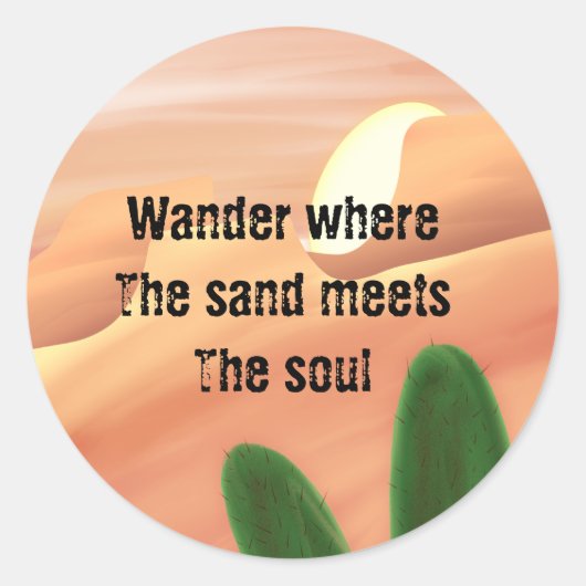 Desert Soul Wanderer Ronde Sticker (Voorkant)
